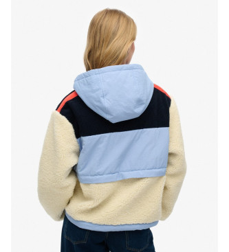 Superdry Borrego jas blauw, gebroken wit