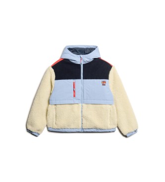 Superdry Borrego jas blauw, gebroken wit