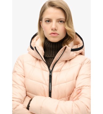 Superdry Fuji beige quilted jacket with hood