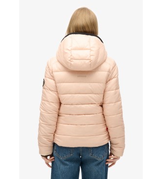 Superdry Fuji beige quiltet jakke med htte