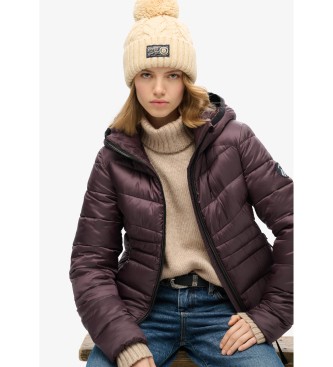 Superdry Quilted hooded jacket Fuji purple