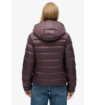 Superdry Quilted hooded jacket Fuji purple