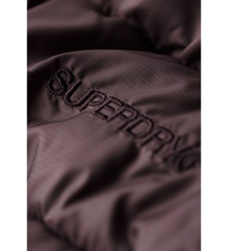 Superdry Quilted hooded jacket Fuji purple