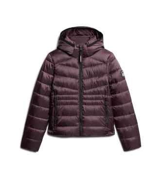 Superdry Quilted hooded jacket Fuji purple