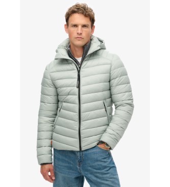 Superdry Fuji Sport hooded quilted jacket grey