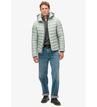 Superdry Casaco acolchoado com capuz Fuji Sport cinzento