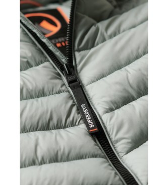 Superdry Quiltet jakke med htte Fuji Sport gr