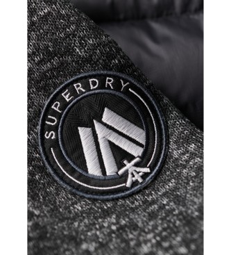 Superdry Hibridna pletena jakna s kapuco Storm grey