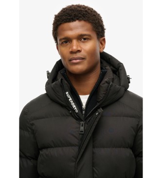 Superdry Quiltad sportjacka i mikrofiber med huva svart