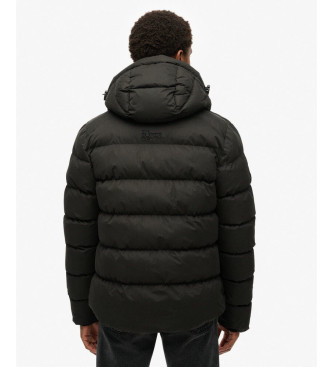 Superdry Quiltad sportjacka i mikrofiber med huva svart