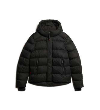 Superdry Quiltad sportjacka i mikrofiber med huva svart