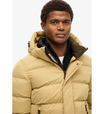 Superdry Quilted microfibre hooded jacket Sports yellow