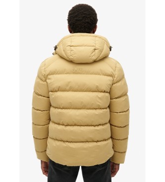 Superdry Quilted microfibre hooded jacket Sports yellow