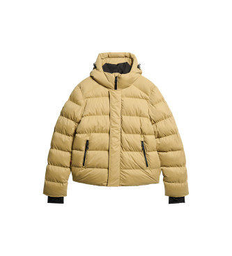 Superdry Quilted microfibre hooded jacket Sports yellow