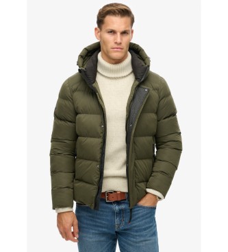 Superdry Microfibre quilted hooded jacket Sports green  