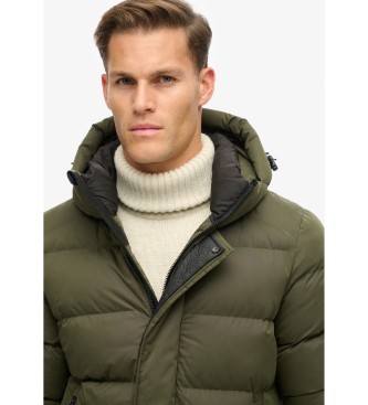 Superdry Microfibre quilted hooded jacket Sports green  