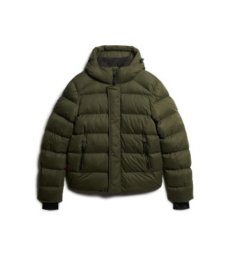 Superdry Microfibre quilted hooded jacket Sports green  