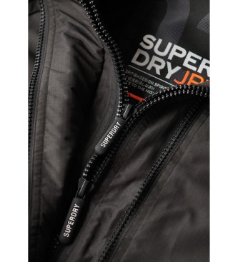 Superdry Górska kurtka wiatrówka z kapturem  czarny