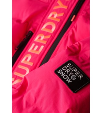 Superdry Quilted hooded jacket pink