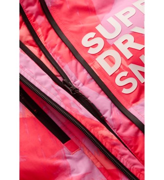 Superdry Pikowana kurtka z kapturem różowa