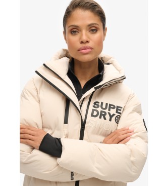 Superdry Beige quilted hooded jacket