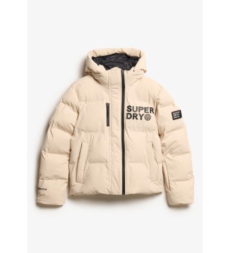 Superdry Beige quilted hooded jacket