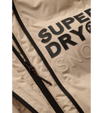 Superdry Bež prešita jakna s kapuco