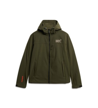 Superdry Softshell-Trekkingjacke mit Kapuze grn