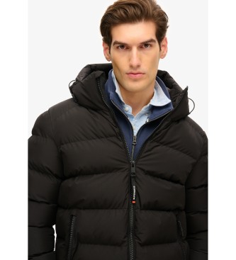 Superdry Sports quilted hooded jacket Sports black