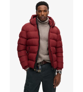 Superdry Hooded quilted jacket Sports red