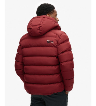 Superdry Hooded quilted jacket Sports red