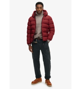 Superdry Hooded quilted jacket Sports red