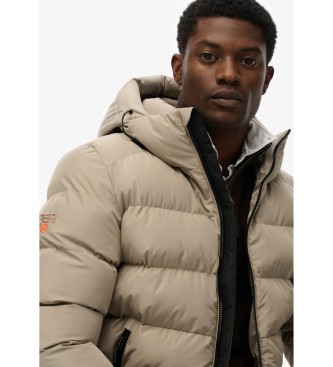 Superdry Casaco desportivo acolchoado com capuz em cinzento