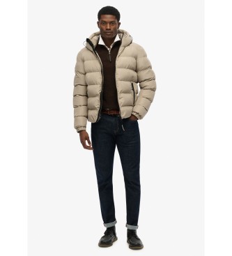 Superdry Casaco desportivo acolchoado com capuz em cinzento