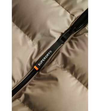 Superdry Casaco desportivo acolchoado com capuz em cinzento