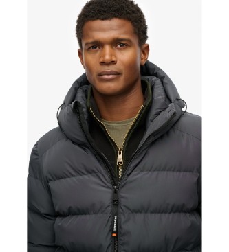 Superdry Casaco desportivo com capuz e acolchoado preto