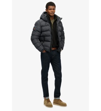 Superdry Casaco desportivo com capuz e acolchoado preto
