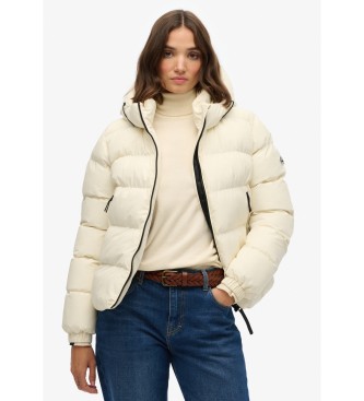 Superdry Veste matelass�e � capuche Stanton, blanc cass�