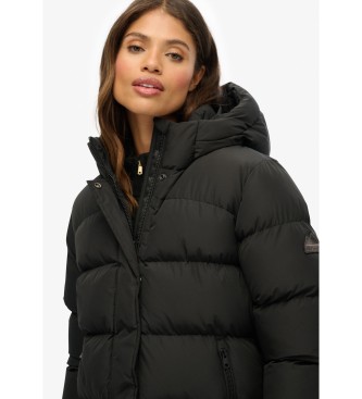 Superdry Kapuzen-Sport-Puffer-Mid-Jacke schwarz