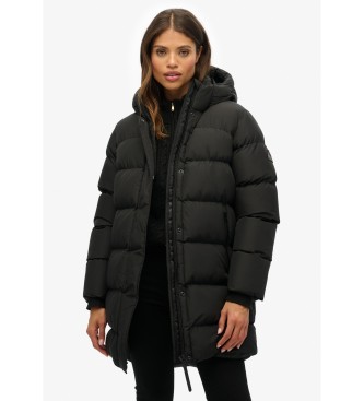 Superdry Kapuzen-Sport-Puffer-Mid-Jacke schwarz