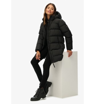 Superdry Kapuzen-Sport-Puffer-Mid-Jacke schwarz