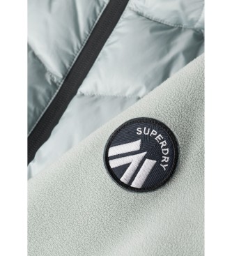 Superdry Storm jopič iz flisa s kapuco sive barve