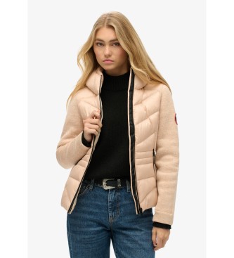 Superdry Chaqueta hbrida de punto Storm Knit con capucha beige