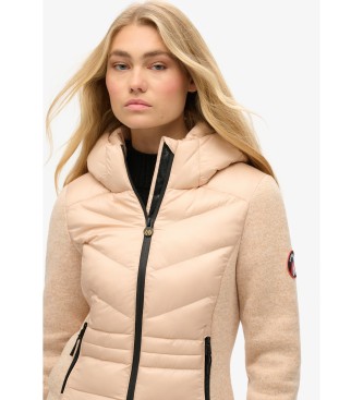 Superdry Chaqueta hbrida de punto Storm Knit con capucha beige