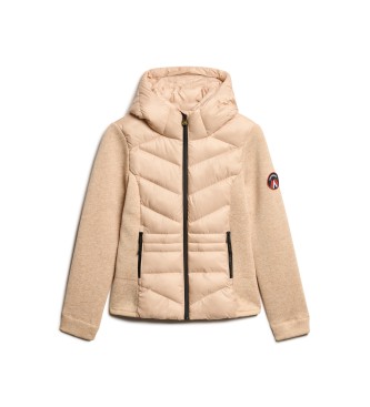 Superdry Chaqueta hbrida de punto Storm Knit con capucha beige