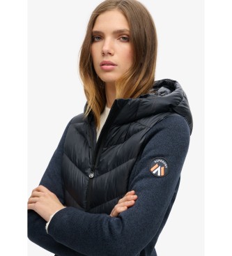 Superdry Storm Knit Hybrid Jacke mit Kapuze Navy