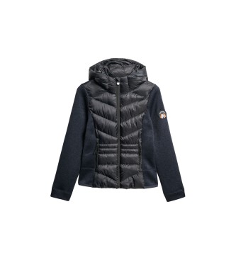 Superdry Storm Knit Hooded Hybrid Jacket Navy