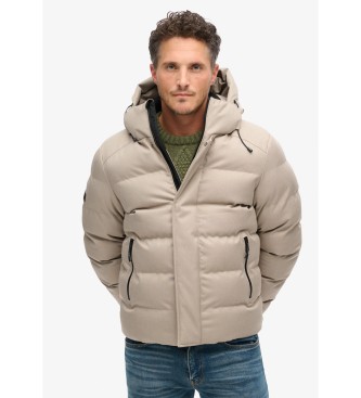 Superdry Hooded quilted tweed jacket Sports  beige