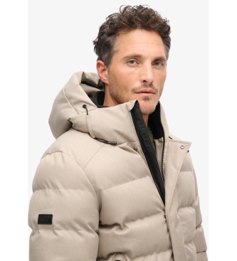 Superdry Quiltet tweedjakke med htte Sports  beige