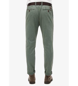 Superdry Międzynarodowe zielone spodnie chino